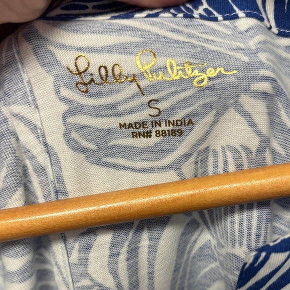 NWT Lilly Pulitzer Sz S Aegean Navy Beach Path Cath Dress Easy Fit 3/4 Sleeves - Picture 4 of 11